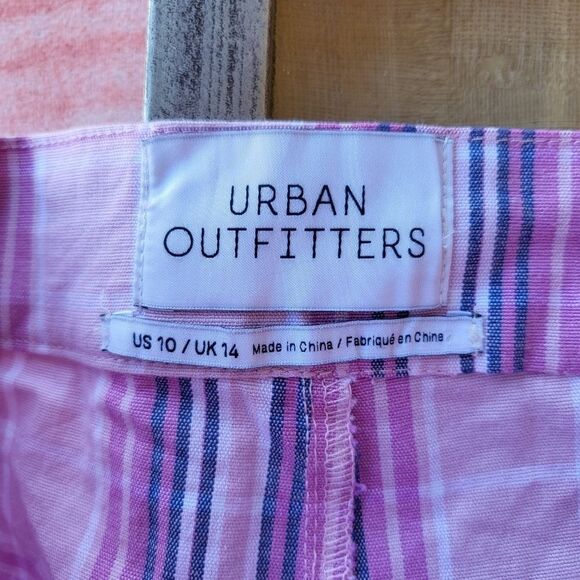 Urban Outfitters‎ Ingrid Purple Plaid High Waist Skinny Cropped Pants 10US - Picture 6 of 6